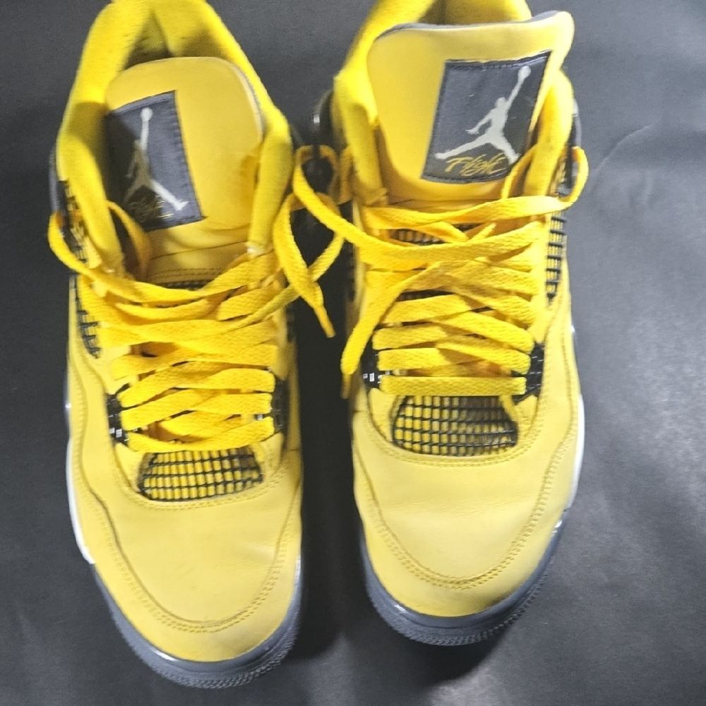 Air Jordan 4 Retro Lightning Yellow Mens Sz 11 - Picture 4 of 8